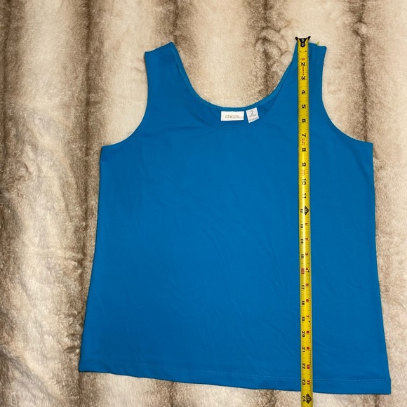 Chico’s Teal Blue Scoop Neck Sleeveless Tank Top - Picture 3 of 4